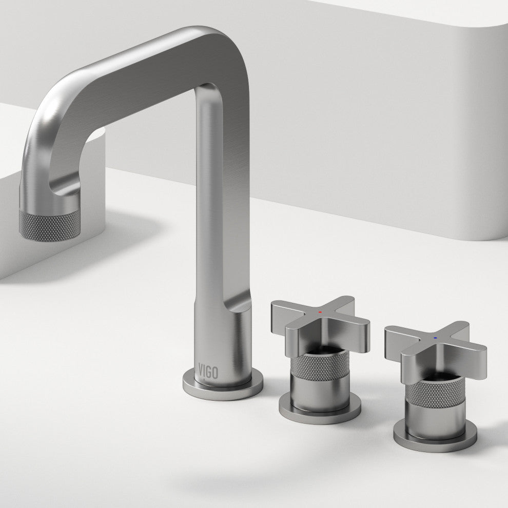 VIGO Wythe 9" H 2-Handle Widespread Bathroom Faucet, Brushed Nickel