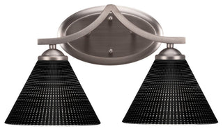 Zilo 2 Light Bath Bar Shown, Graphite Finish With 7" Black Matrix Glass