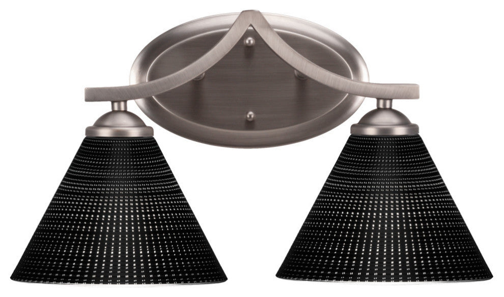 Zilo 2 Light Bath Bar Shown, Graphite Finish With 7" Black Matrix Glass