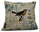 Sweet Tweets, Holiday Floral Print Pillow, Aqua, 18"x18"