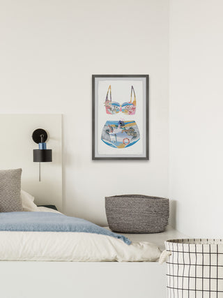 "You're at the Beach Swimsuit" Framed Painting Print, 8"x12"