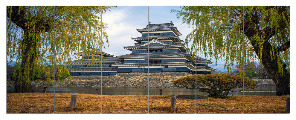 Matsumoto Castle Japan, Landscape Canvas Art Print, 70"x28", 6 Panels