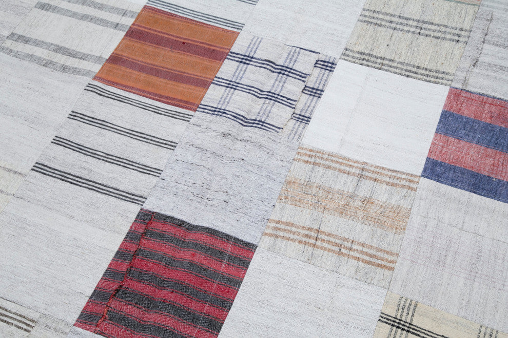 Rug N Carpet - Handmade Oriental 6' 7'' x 9' 10'' Rustic Patchwork Kilim Rug
