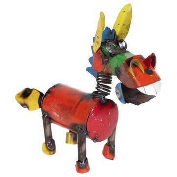 Recycled Metal Springy Donkey, Multi-Colored, Mini
