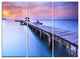 "Beach With Blue Waters and Wood Bridge" Metal Wall Art, 3 Panels, 36"x28"