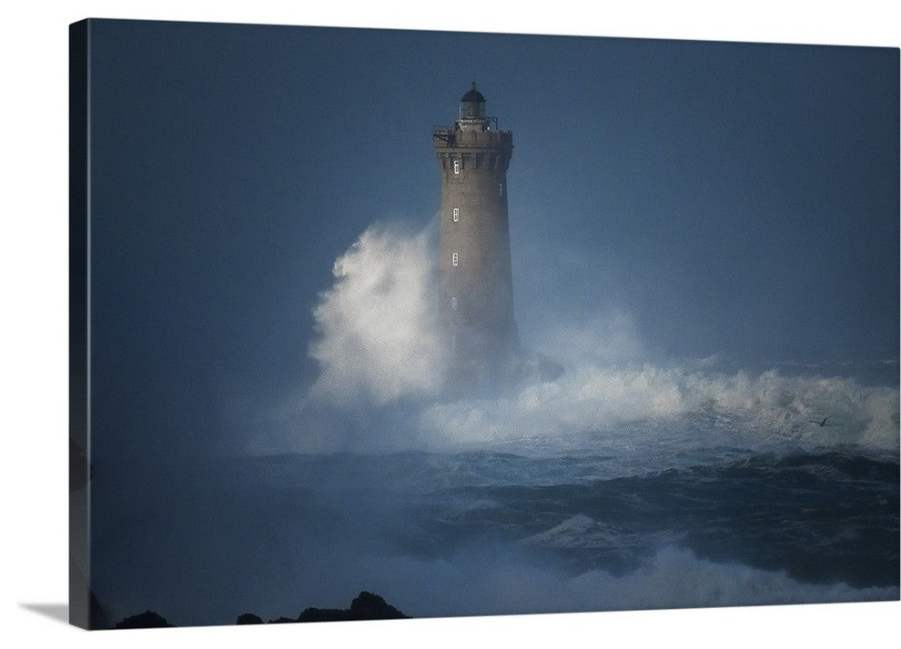 "Bretagne, Overcome by Waves" Wrapped Canvas Art Print, 36"x24"x1.5"