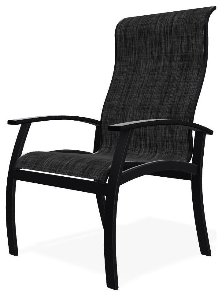 Belle Isle Sling Outdoor Dining Chair, Augustine Shadow/Black