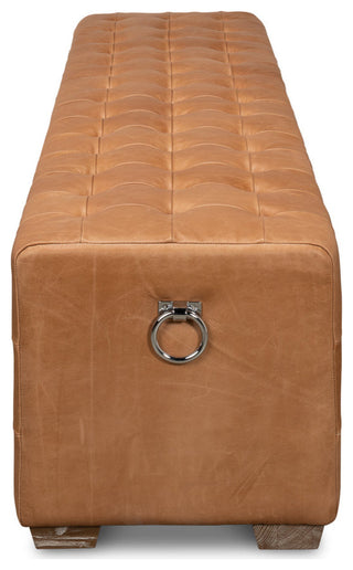 Beam Bench Tufted Leather