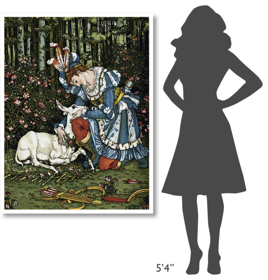 "Hind in the Wood - In the Forest" Digital Paper Print by Walter Crane, 38"x50"