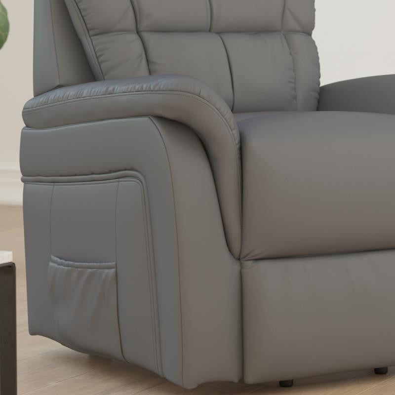 Hercules Series Remote Powered Lift Recliner, Gray Leathersoft