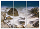 "Rocky Waves at Haeundae Coast Busan" Metal Wall Art, 3 Panels, 36"x28"