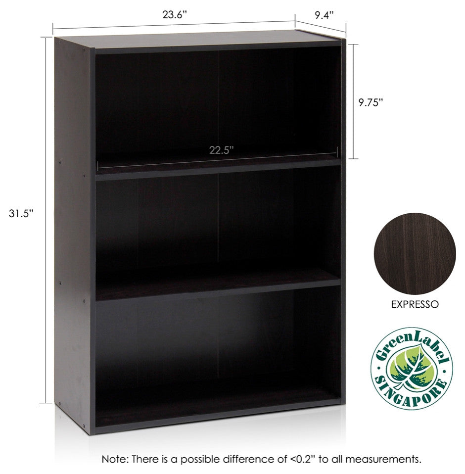 Pasir 3 Tier Open Shelf, Espresso