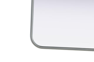 Home Living Contour Metal Rectangle Mirror 30x60, Silver