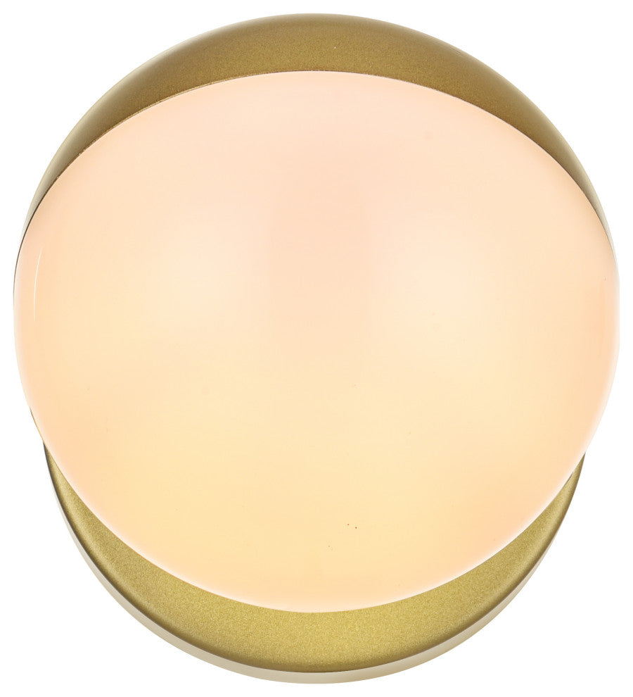 1 Light Brass And Frosted White Bath Sconce