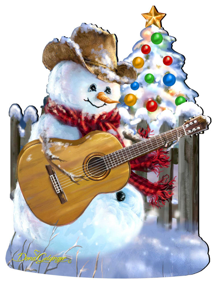 Guitar Rocker Snowman Wall and Door Hanger by Dona Gelsinger