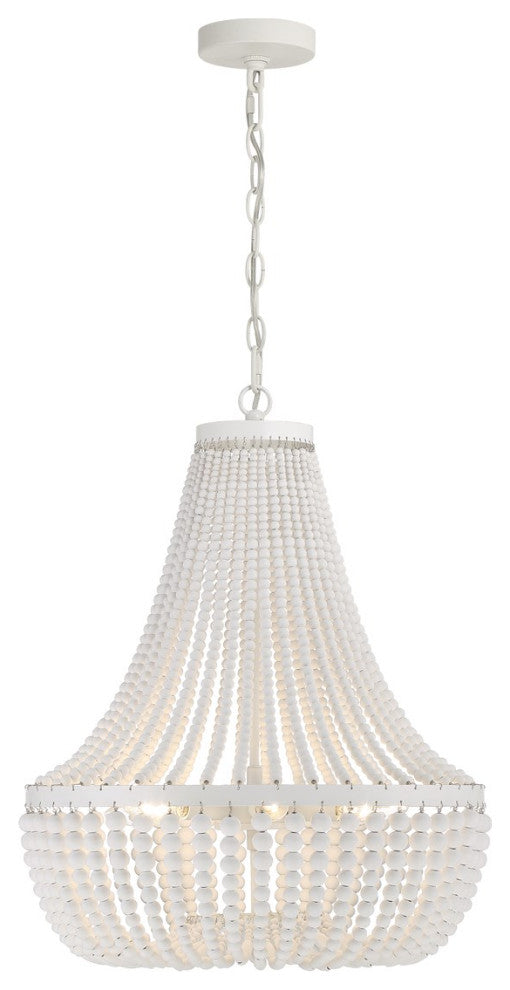 Crystorama Rylee 6 Light Chandelier 608-MT, Matte White