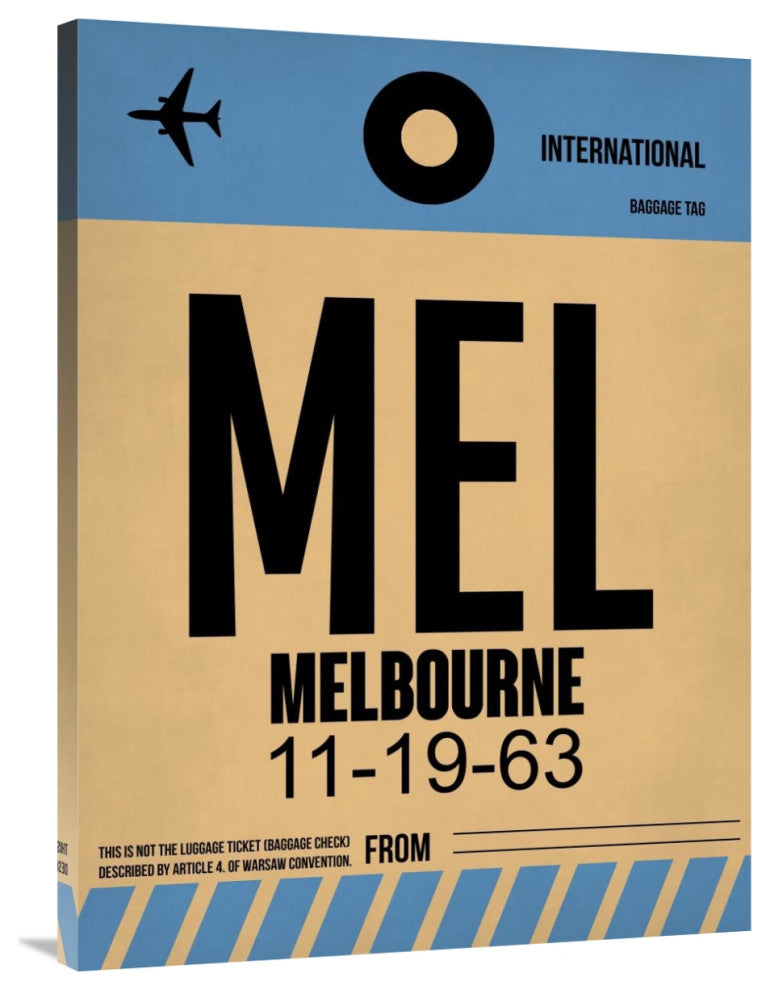 "MEL Melbourne Luggage Tag 1" Fine Art Print