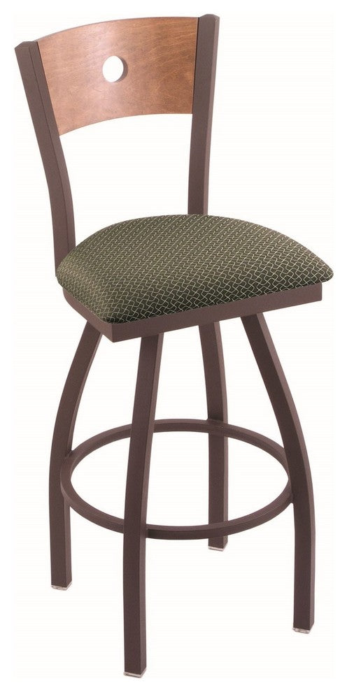 830 Voltaire 30" Swivel Counter Stool with Bronze Finish, Medium Back, and Graph