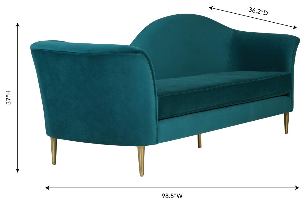 Plato Aqua Velvet Sofa