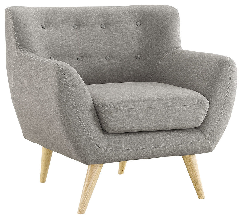 Modern Contemporary Living Room 3-Piece Set, Gray, Fabric, Plywood