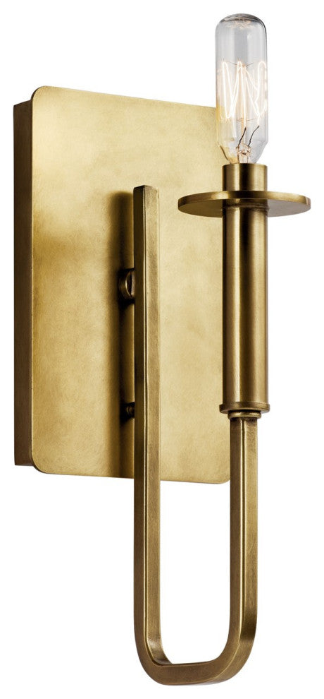 Kichler Alden 1 Light Wall Sconce in Natural Brass