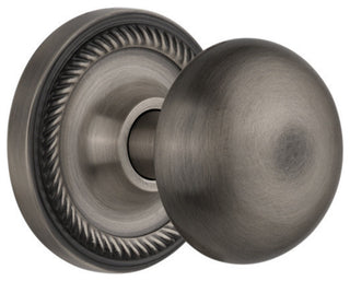Double Rope Rosette With New York Knob, Antique Pewter