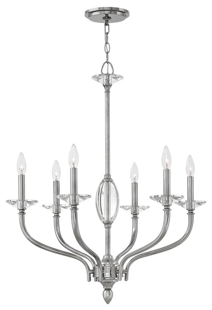 Hinkley Surrey Chandelier Medium Single Tier, Polished Nickel