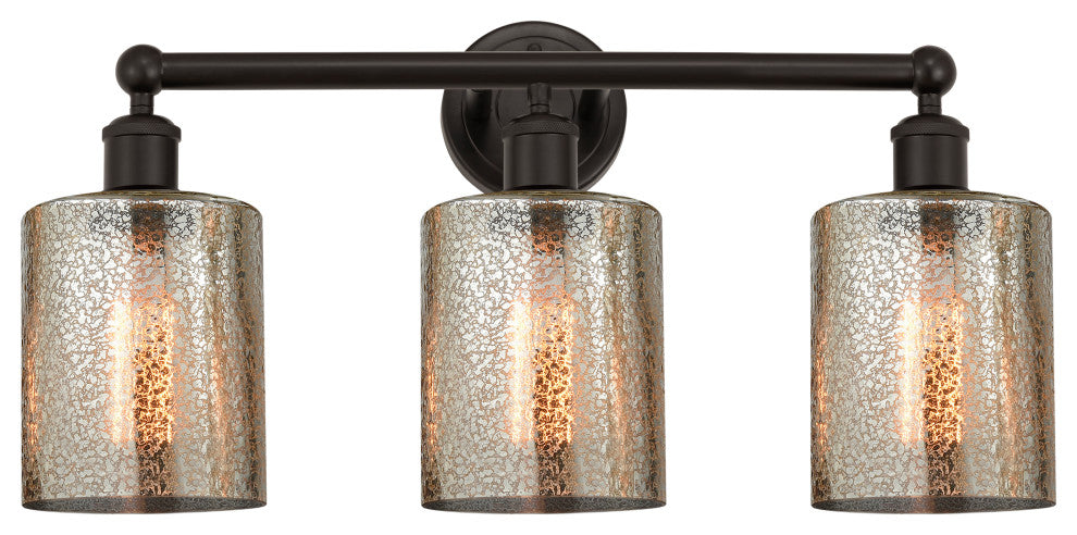 Edison Cobbleskill 23" Bath Vanity Light, Oil Rubbed Bronze, Mercury Shade