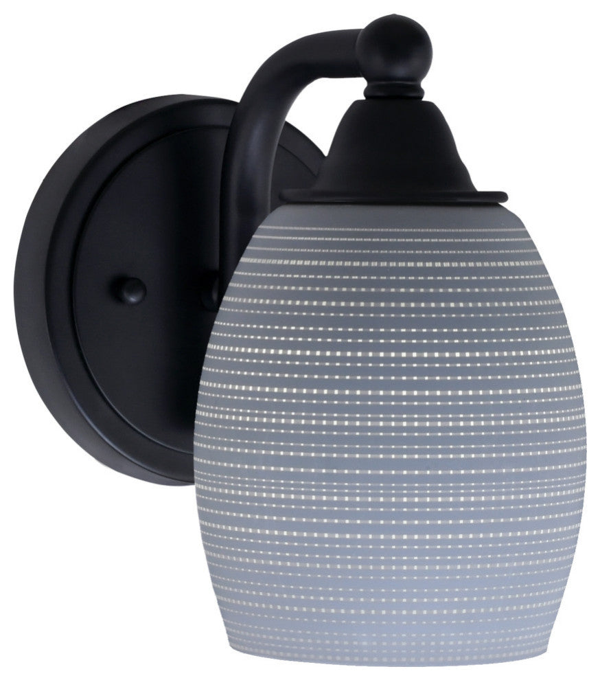 Paramount 1-Light Wall Sconce, Matte Black, 5" Gray Matrix Glass