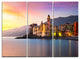 "Old Mediterranean Town at Sunrise" Wall Art, 3 Panels, 36"x28"