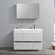 Valencia 48" Glossy White Free Standing Double Sink Vanity, Faucet FFT9161CH
