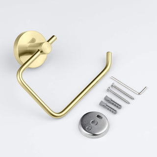 Circular Toilet Paper Holder, Brushed Gold