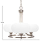 Paramount Uplight 3-Light Chandelier, Brushed Nickel, 10" White Muslin Glass