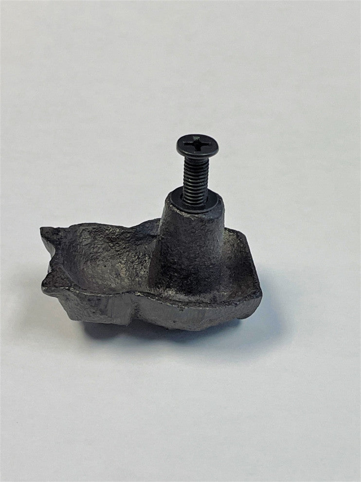 Owl Shaped Drawer Pull Knob Cast Iron Brown