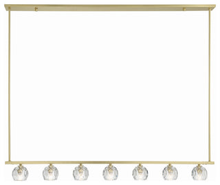 Aragon 7-Light Soft Brass Chandelier, Faceted Cut Crystal