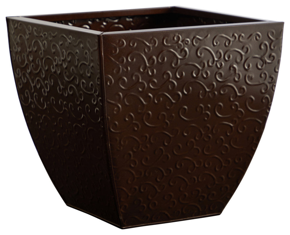 Nearly Natural 14" Embossed Metal Scroll Planter