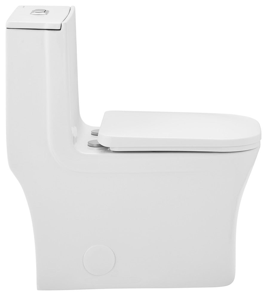 Concorde One-Piece Square Toilet Dual Flush 0.8/1.28 GPF, Glossy White