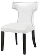 Side Dining Chair, Faux Leather, White, Modern, Bistro Restaurant Hospitality