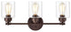 Karson Transitional 3 Light Oil Rubbed Bronze Bath Vanity Fixture 23" Wide