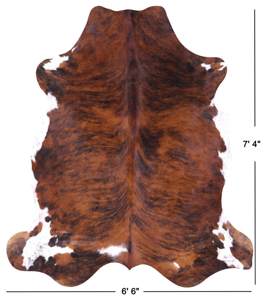 7' 4" X 6' 6" Organic Natural Hair-On Cowhide Area Rug C1452
