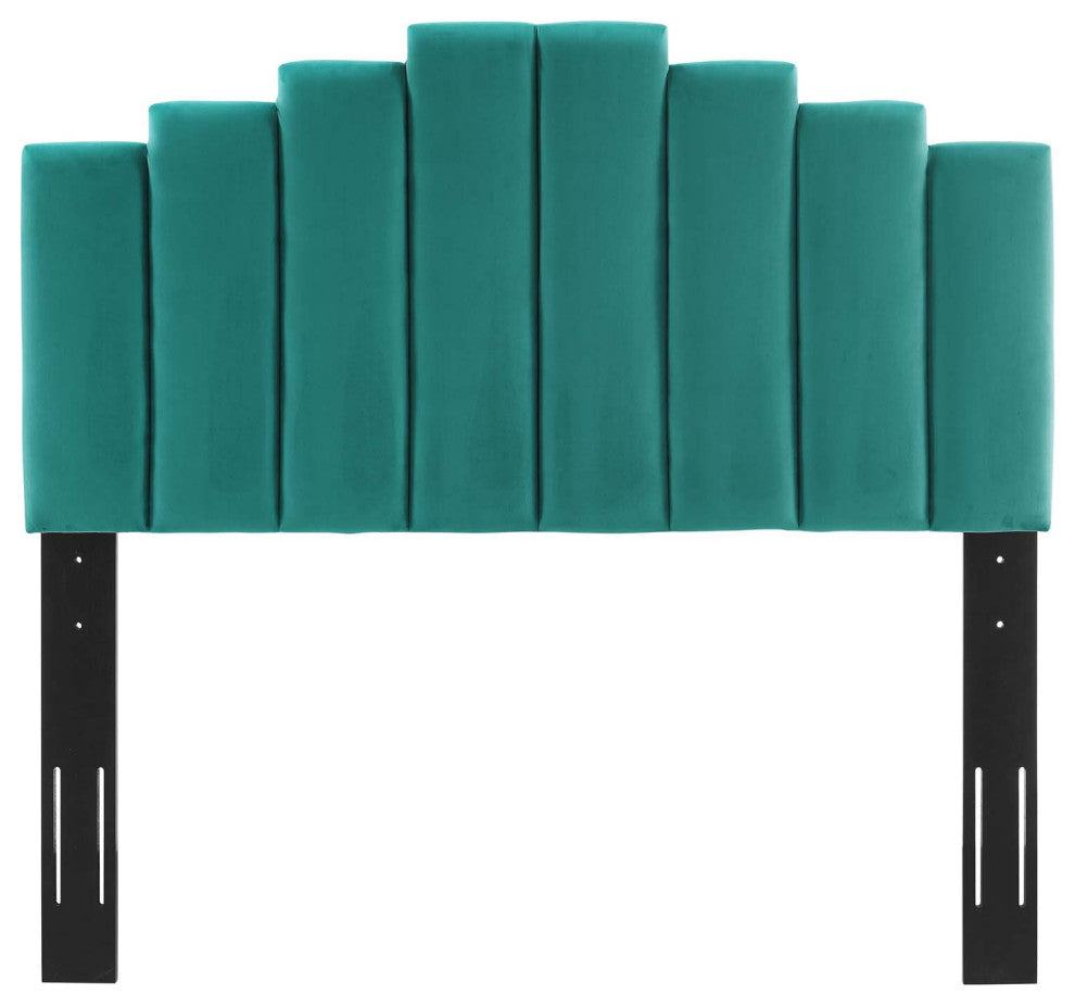 Elise Queen Performance Velvet Platform Bed MOD-6692-TEA