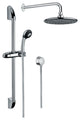 Shower System With Showerhead, Sliding Rail With Hand Shower, and Water Connecti