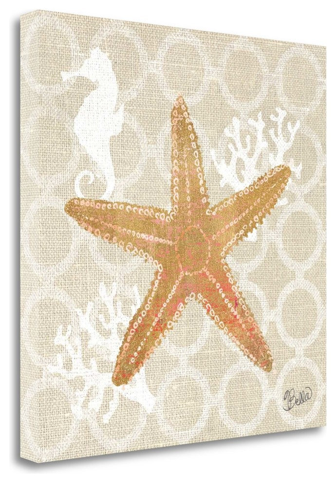 "Beach Linen Starfish" By Studio Bella, Giclee Print on Gallery Wrap Canvas
