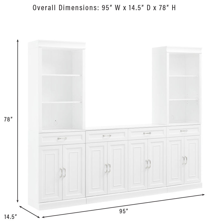 Stanton 3, Piece Sideboard, Storage Bookcase Set, Sideboard, 2 Bookcases