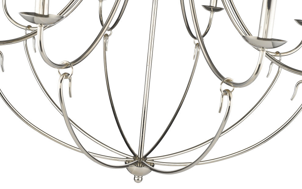 8 Light 36 in. Polished Nickel Chandelier
