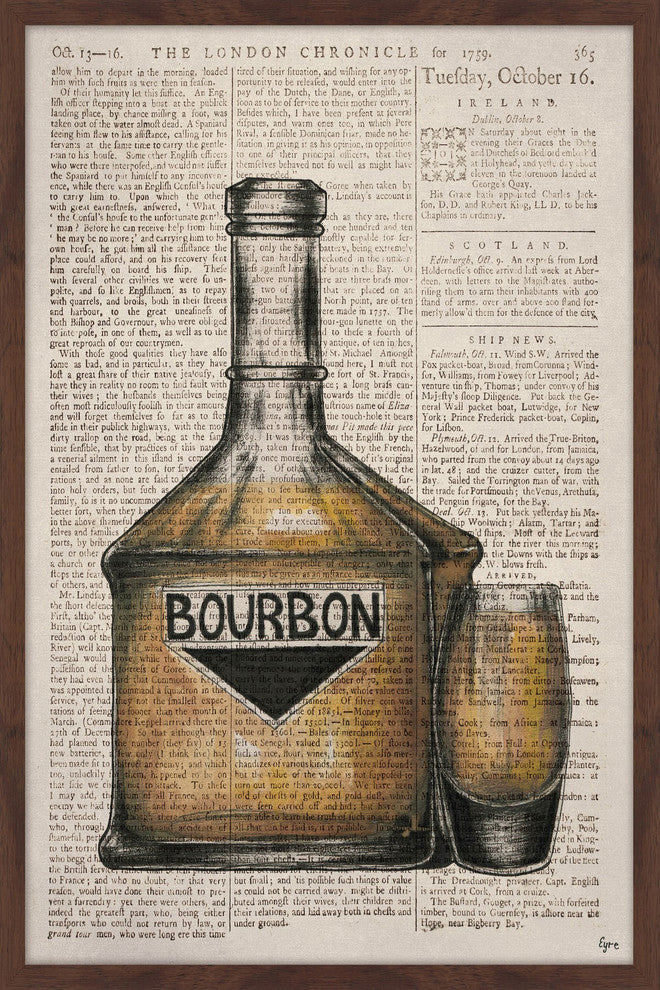 "Bourbon Poured" Framed Painting Print, 20"x30"