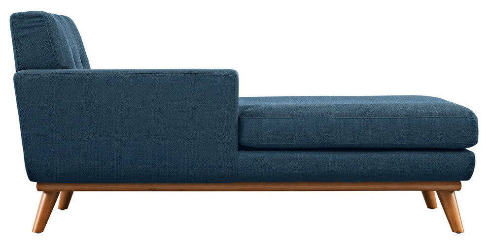 Modern Contemporary Left-Arm Chaise, Navy, Fabric