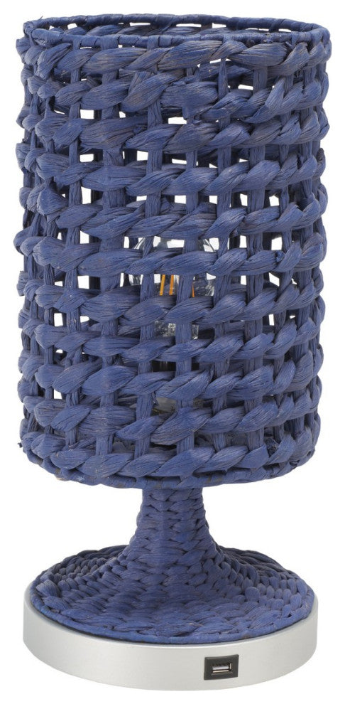 Safavieh Knowles Table Lamp With USB Port Blue