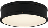 Quoizel QFL5224 Ahoy 16"W Flush Mount Drum Ceiling Fixture - Matte Black