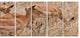 Grants Gazelles Grazing in Grassland, Animal Canvas Art Print, 60"x28", 5 Panels